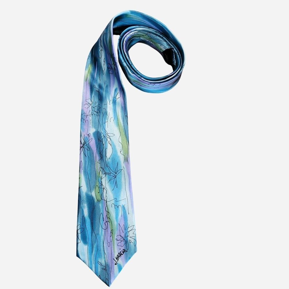 Jerry Garcia Banya Trees water color collection 100% Silk Tie Grateful Dead